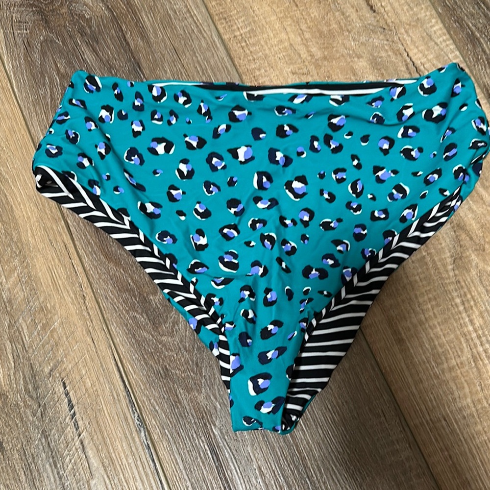 Raisins Reversible Blue and Black Bikini with Animal Print